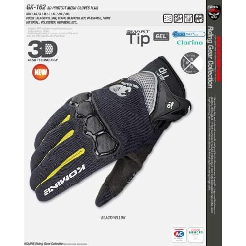 Touch Screen Komine GK 162 3D Protect Gloves Motorbike Guantes Scooter Riding Motocross Racing Luvas Mens