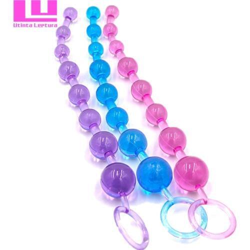 Jelly Anal Beads Prostate Orgasm Vagina Plug Play Pull Ring Ball Anal Stimulator Butt Beads Anal Sex Product for Men and Women