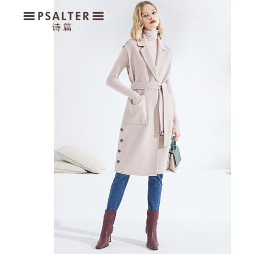 Womens Clothing 2021 Summer New Simple Solid Color Medium Long Wool Material Tweed Coat for Women