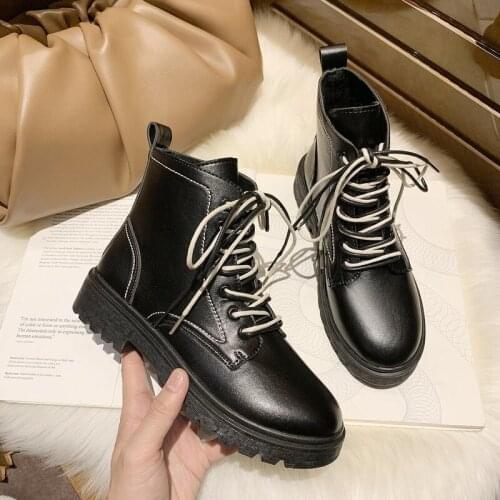 PU Leather Women Ankle Boots Winter Shoes Woman Warm Platform Flats Female Fashion Casual Shoes Ladies Short Boots Footwear