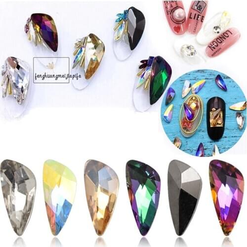 10pcs Nail rhinestone Wings shaped Sharp bottom diamonds Alloy nail accessories nail jewelry crystal nail art