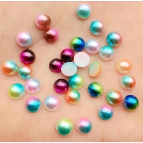 High Quality 100Pcs Multi Sizes Imitation Pearls Craft Half Round Flatback Beads DIY Decoration For Sewing Clothes -B01