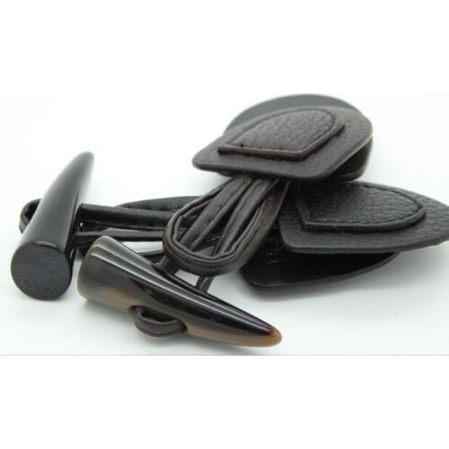 2 pairs Button horn buckle wool coat leather horn belt leather coat button sweater button coat trench coat wool button