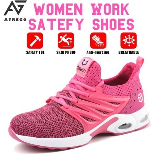 AtreGo Women Working Safety Protective Shoes Steel Toe Anti-smashing Anti-Stab Shoes