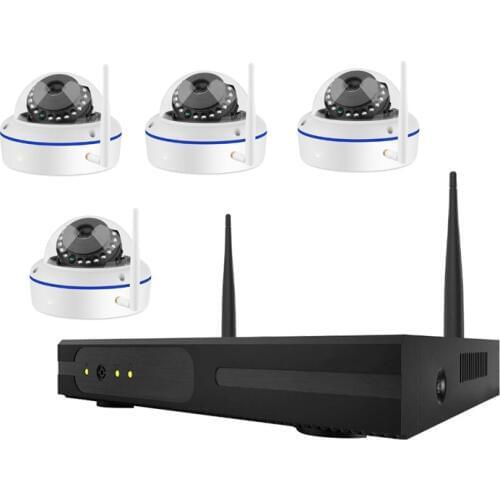 960P Wireless CCTV System 1.3MP 4CH Powerful NVR IR-CUT Vandalproof Indoor IP Dome Camera Security System Surveillance NVR Kits