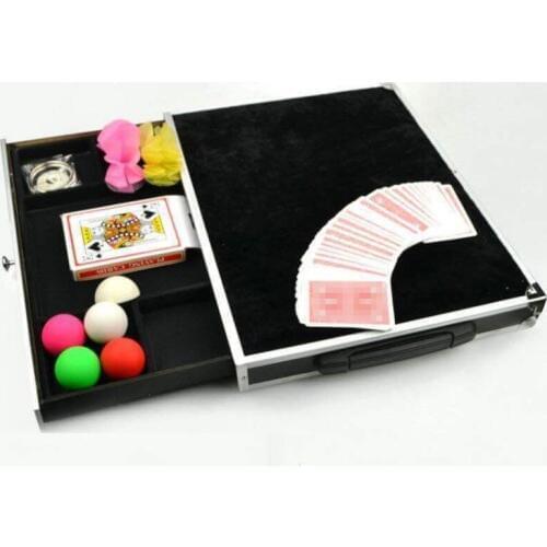 Aluminum Close-Up Case w/ Drawer with Magnet and Drawer Magic Tricks Fun table Magic Accessories Stage magic props 81305