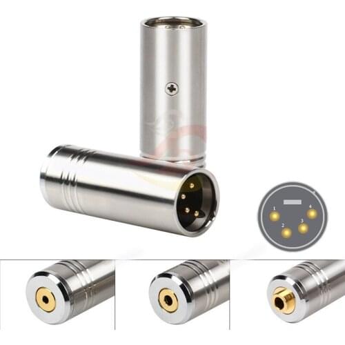 Jack 2.5mm 3.5mm 4.4mm XLR 4 Pin Converter Stainless Steel Gold Plated DAC Headphone Plug Audio Adapter Microphone Speaker AMP