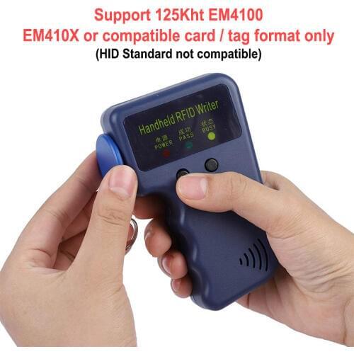 Door Handheld 125KHz RFID Duplicator Copier Writer Programmer Reader ID Card Writer Copier Duplicator + 10Pcs Writable Tags Card