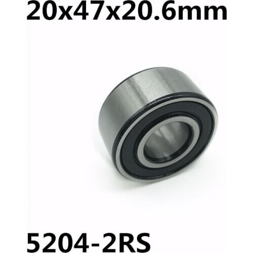 4PCS 5204-2RS 20x47x20.6 mm Double row angular contact bearings 5204 Free shipping
