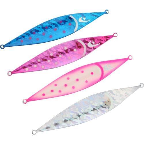 4pcs/pack 60g/80g/100g Jig bait luminous long casting far shot marine boat slow casting metal jig pesca night glowing jig lure