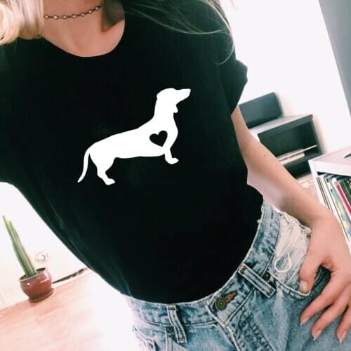 Dachshund Love Dog T-Shirt Doxie Shirt Wiener Dog Shirt Streetwear Tumblr T Shirts Women Causal Graphic Tee Harajuku Tops