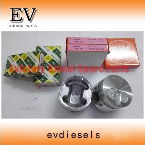 Engine rebuild kit For yanmar 3D68 3TNE68 3D68T piston 119265-22601 and piston ring +full gasket +main bearing+con rod bearing
