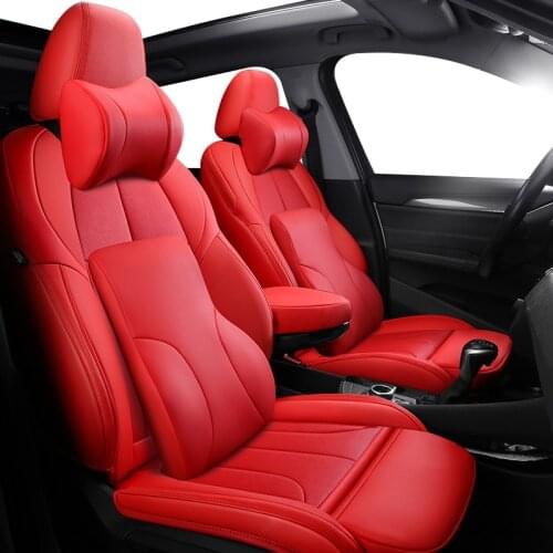 Leather Red Car seat covers For haval honda civic 2006 2011 fit accord 7 crv 2008 city 2003 2018 pilot 2009 2020 7 accessories