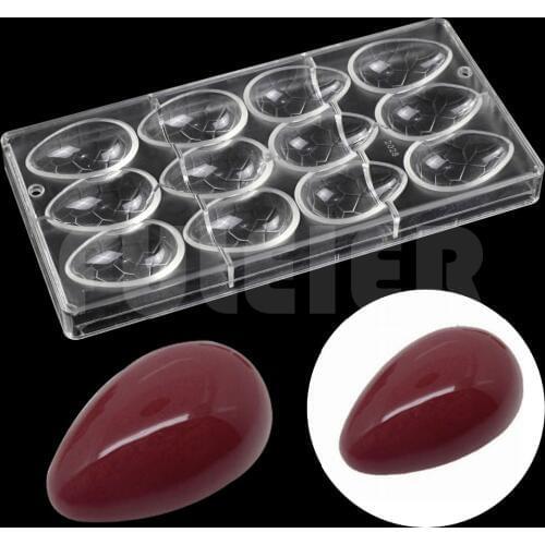 Kitchen bakeware polycarbonate chocolate mould,baking food grade plastic Easter egg chocolate mold, 3d molde cake pastry tools