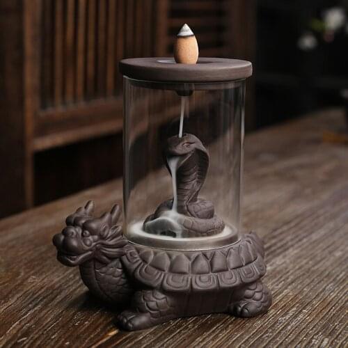 Handmade Craft Home Decorations Windproof Incense Fountain Natural Incense Backflow Incense Burner Zen Meditation Ornaments Gift
