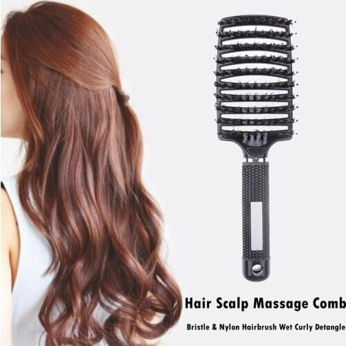 Massage Hair Comb Scalp Massage Comb Anti-static Bristle Curly Detangle Hairbrush Style Tool Wet Massage Hair Care