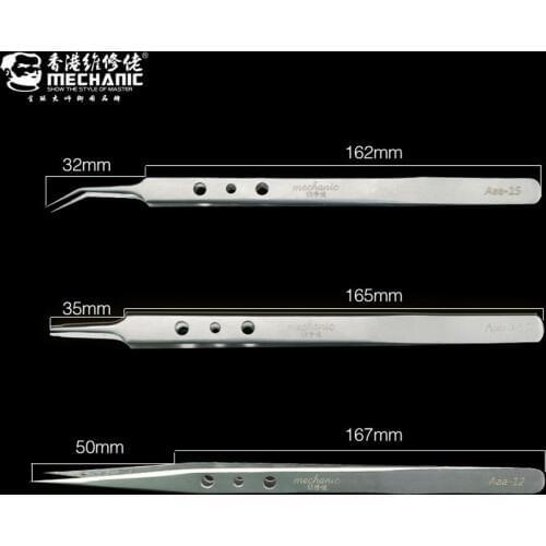 MECHANIC High Precision With Holes Antiskid Heat Dissipation Tweezers Tip Mouth Clip And Bending Mouth Clip