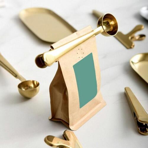 Multifunction Tea Coffee Scoop With Clip Measuring Cup Scoop with Portable Bag Seal Clip Kitchen Supplies Coffee Spoon