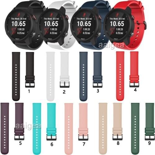 20mm Soft Silicone Sport Strap For Garmin Forerunner 645 645M 245 245M for Vivoactive 3 Music Smart Watch Replacement Band