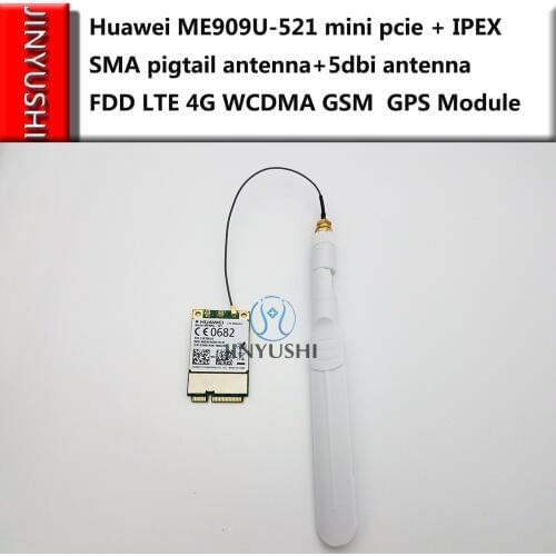 Huawei Unlocked ME909U-521 with 5dbi antenna FDD LTE Mini pcie 4G WCDMA Support GPS Voice Message GSM B1/B2/B3/B5/B7/B8/B20