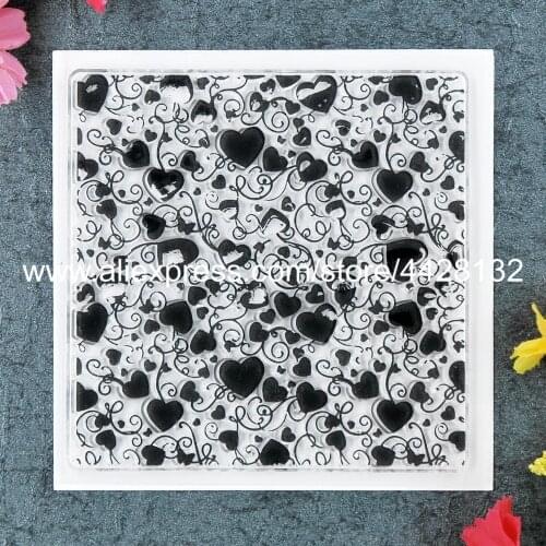 Heart Background Scrapbook DIY photo cards rubber stamp clear stamp transparent stamp 10x10cm 9020224
