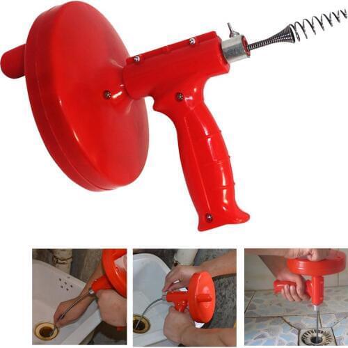 5 M Drain Cleaner Hand-cranked Pipe Dredger Bathroom Bendable Sewer Dredger Convenient Toilet Pool Dredge Cleaning Tool