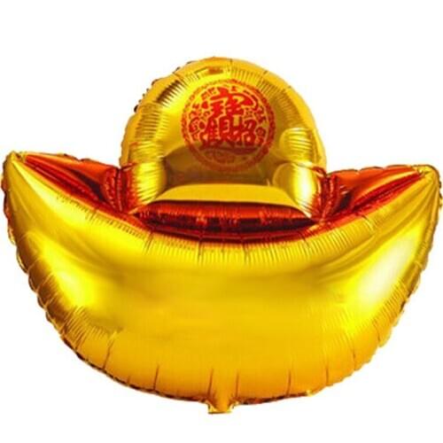Gold ingot foil balloons House Moving celebration 90cm Traditional store Carnival supplies balloon decorations 100pcs/lot