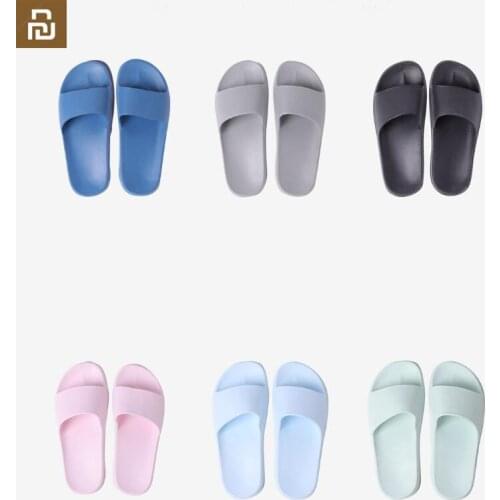 Youpin upper shu family slippers men women Home bathroom slippers soft bottom indoor home Sand drag Non-slip wear summer slipper