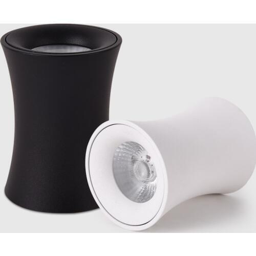 LED Downlight 7W 10W 12W 15W Round Surface Mounted Ceiling Lamps Spot Light White Black AC85-265V Cold Nature Warm white