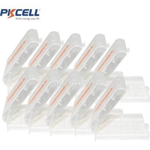 10Pcs PKCELL White Case Cover Holder AA / AAA Battery Storage Box