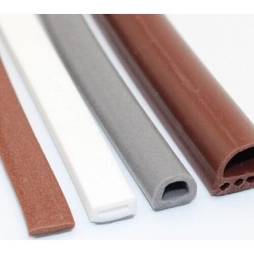 6meter/lot E/D/I type Silicone rubber sealing strip for door / window sound insulating strip self-adhesive tape