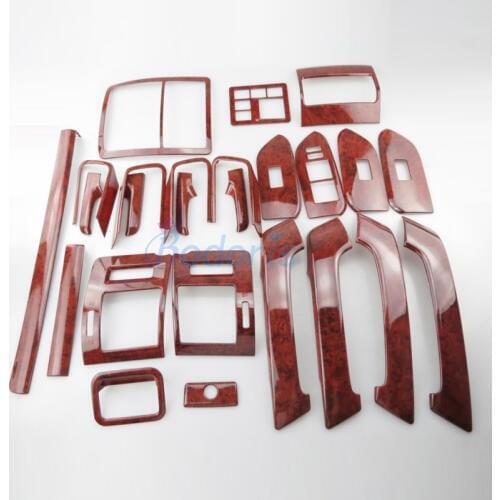 Interior Wooden Color Cover Garnish Trim Chrome Car Styling For Toyota Land Cruiser 150 Prado LC150 FJ150 2010-2017 Accessories
