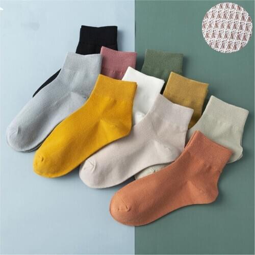 High Quality Womens Casual Socks Middle Tube Cotton Dress Socks Funny Sock Female Size 35-41 Mix 10 Colors
