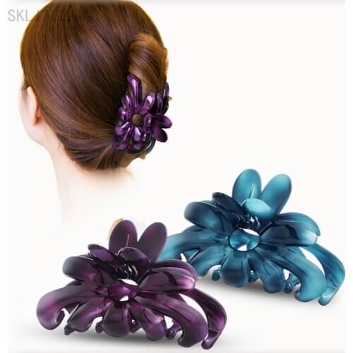 Vintage Claw Clip Women Hair Clips Elegant Flowers Hair Barrettes Acrylic Hair Clip Hair Clips For Hair Girls Hair Accessories