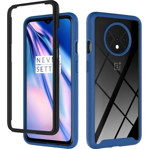 Heavy protection Dust proof Anti fall Color border Transparent Two in one Phone Case For OnePlus 7T 8T 7 8 Pro Nord 5G TPU Cover