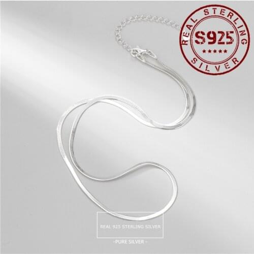 Snake Chain Necklace for Women Sterling Silver 925 Necklace Lobster Clasp Choker Bride Wedding Sterling Silver Jewelry