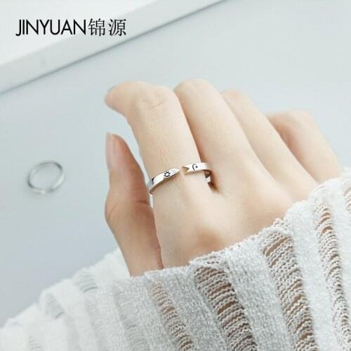 925 Sterling Silver Sun and Moon Love Ring Resizable Lovers' Ring Couple Ring Boyfrid Girlfriend Gift