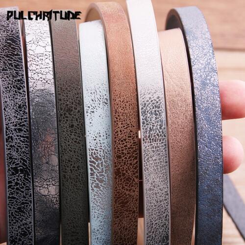 1pcs 120 x 10mm Flat PU Leather Cord & Rope Diy Jewelry Findings Accessories Fashion Jewelry Making Material for Bracelet