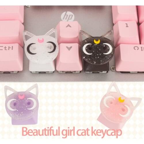 1PC Cute Cat Keycap Backlight Personalized Custom For Mechanical Keyboard Keycap R4 Gift