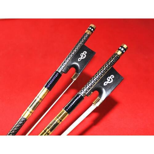 1pcs Pro new light carbon fiber 4/4 violin fiddle bow copper parts White hair