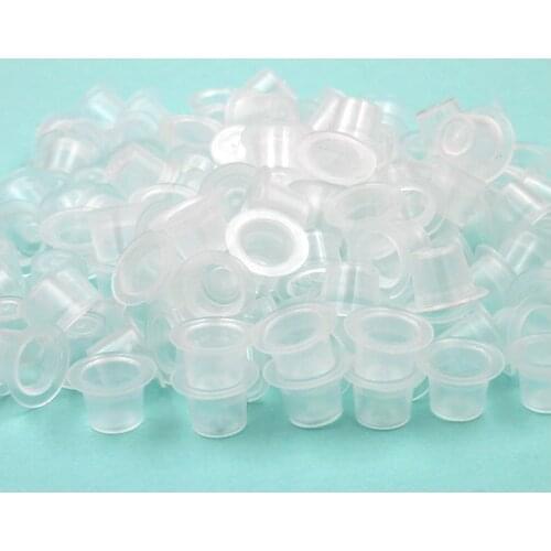 1000 Pcs/Bag Disposable Plastic Ink Cap Cups for Tattoo & Permanent Makeup Ink Pigment Small Medium Large Size