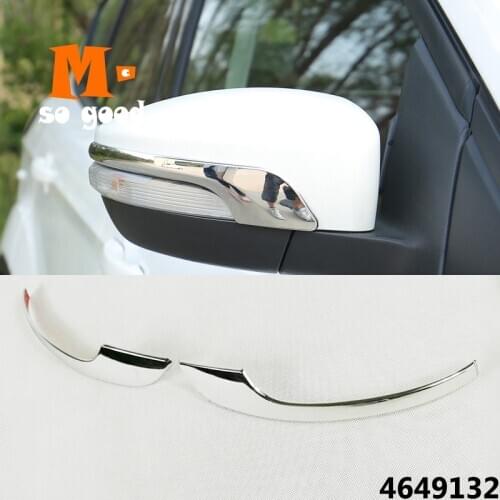 ABS Chrome Car Styling Interior Accessories-Car Rearview Mirror Decoration Strip Sticker Cover Trim For Ford C-MAX 2016 2017
