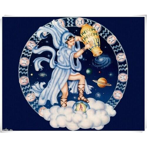 NEW 3D Diamond Painting Mosaic Embroidery Hobby Crafts Household Decoration Fabric Resin Canvas Twelve Constellations Aquarius