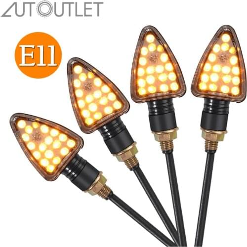AUTOUTLET 4pcs E-Marked ECE Universal Waterproof Motorcycle Motorbike 18 LEDs Lamp Bead Turn Signal Indicator Amber Light M10