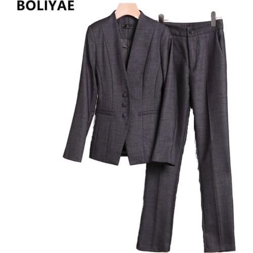 Женские стильные брючные костюмы BOLIYAE China At AliExpress