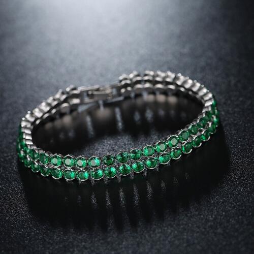Bilincolor fashion crystal cubic zirconia green women bracelet as gift for women