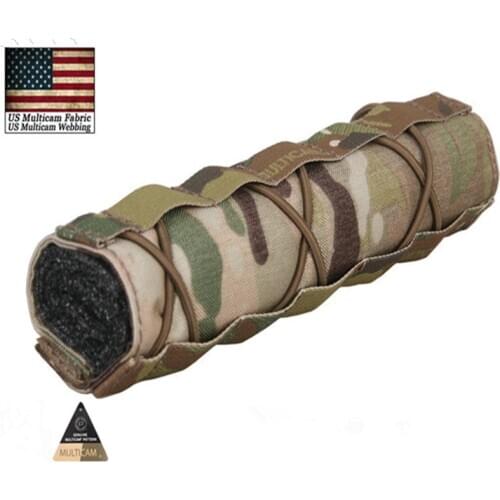 Tactical 22cm Suppressor Mirage Cover EmersonGear Quick Release Airsoft Accessory Adjustable Cover With Shock Strap MC BLACK CB
