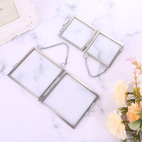 DIY Hanging Glass Metal Photo Picture Frame Flower Plant Specimen Display Decor QX2E