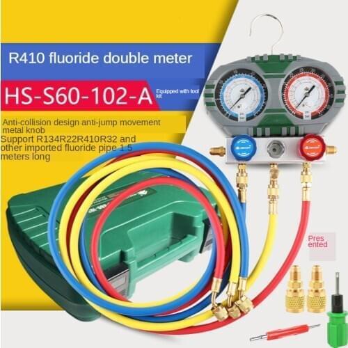 Air Conditioner R410A / R32 Air Conditioner Double Gauge Group Can Add Fluoride To Flush Fluorine and Add Liquid Pressure Gauge
