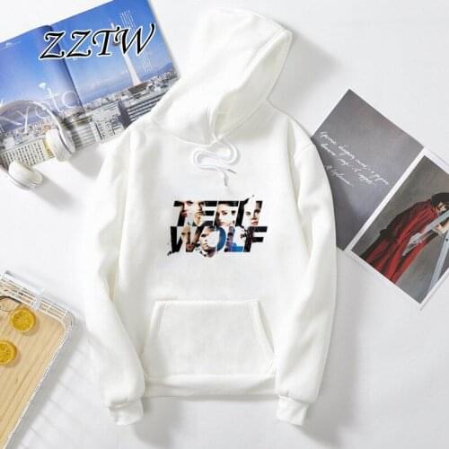 90s Graphic Aesthetic Women Hoodie Ullzang Teen Wolf Harajuku Hoodies Funny Cartoon Print Sweatshirt Fashion Tops clothes